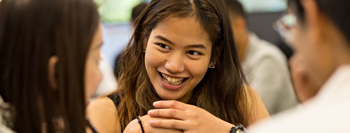 Female student happy smiling