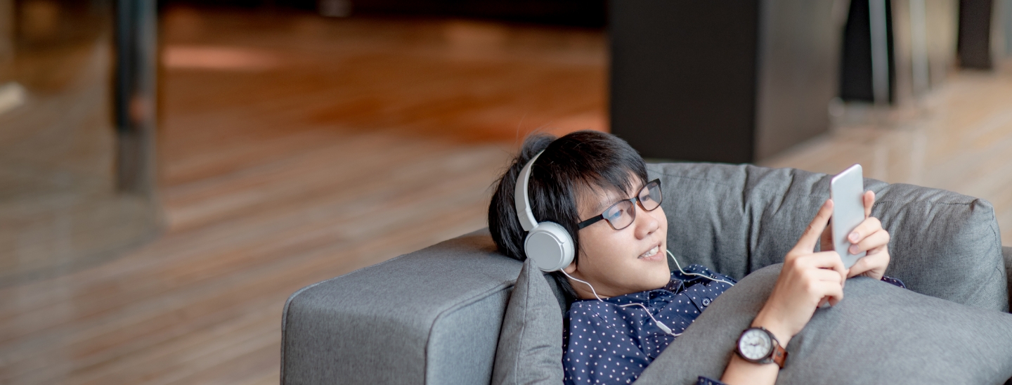 Student at home relaxing