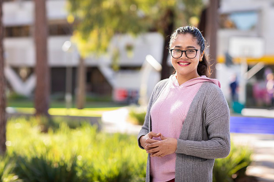 Student on campus curtin