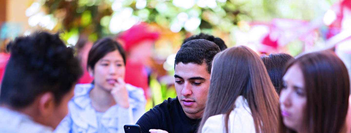 Students outside lunch